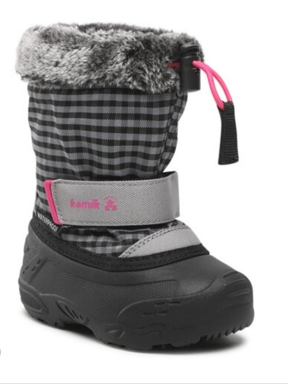 KAMIK WATERPROOF WINTER SNOW BOOTS LINERS GREY BLACK TODDLER SIZE 10